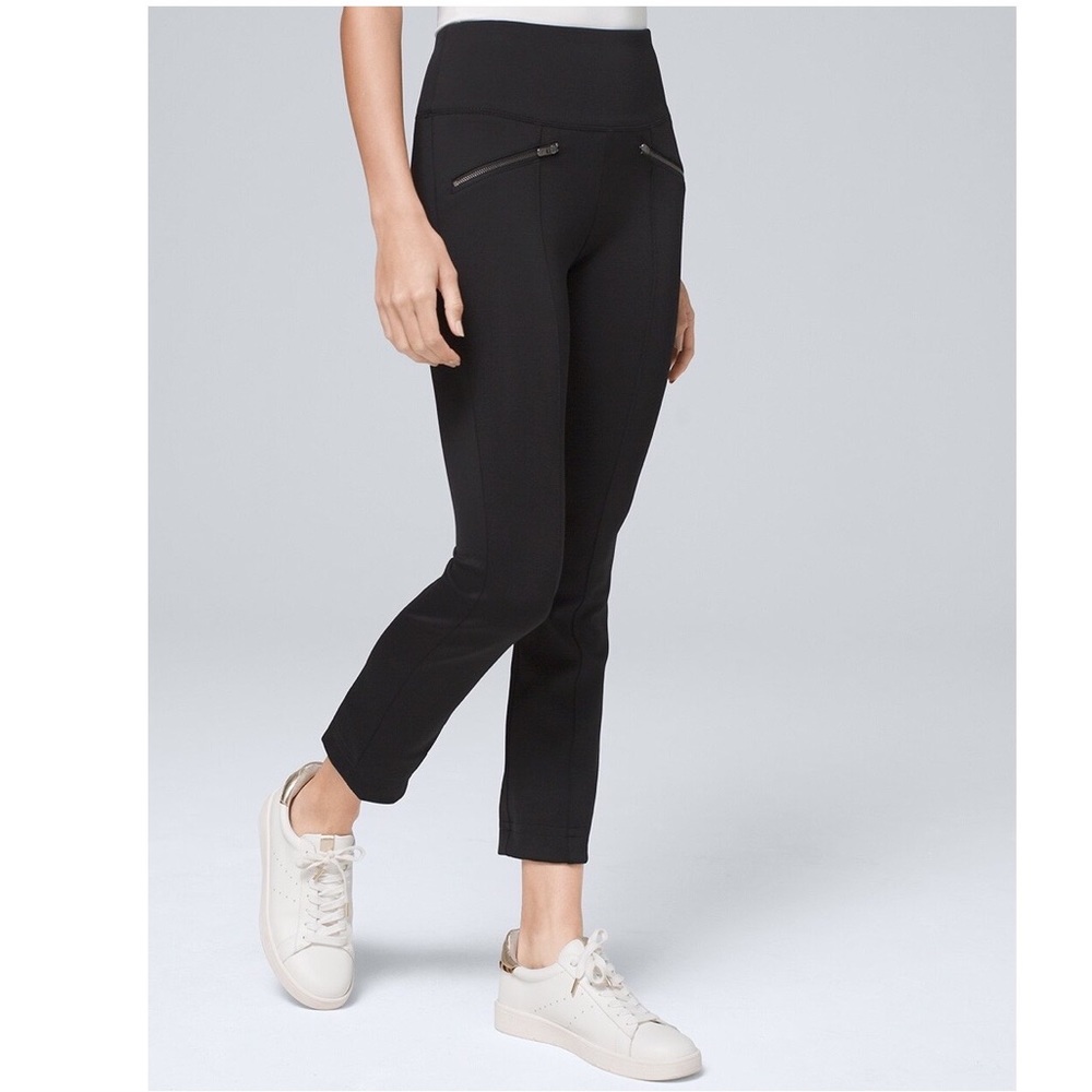 WHBM SCUBA KNIT BOOTCUT CROP PANTS